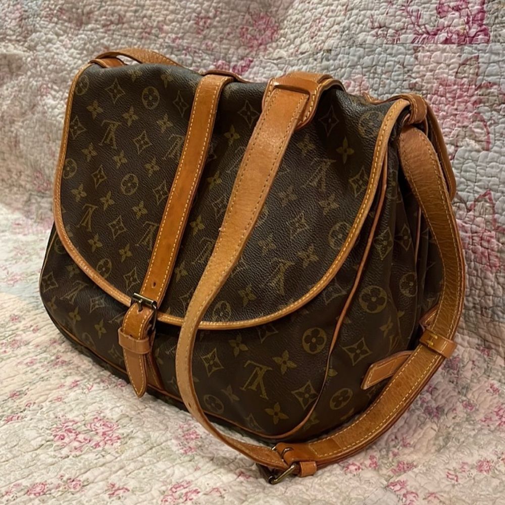 AUTH LOUIS xLG VUITTON Saumur‎ sz 35 Monogram Leather AMAZING CONDITION